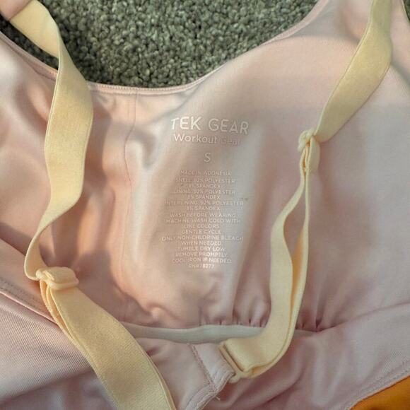 NWT Tek Gear Light Pink Lattice Workout Top Size Small - Picture 2 of 5